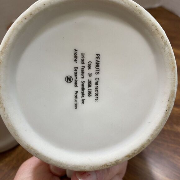 Snoopy Beagle Dog Peanuts Coffee Mug Sleigh Merry Christmas 1976 Woodstock Lot 2 - Picture 7 of 13